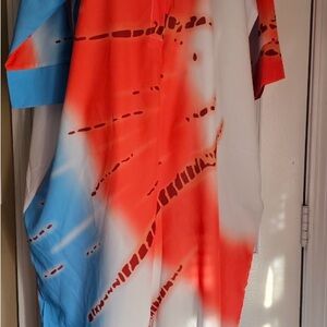 Stylish Wide Leg Jumpsuit - Red and Blue